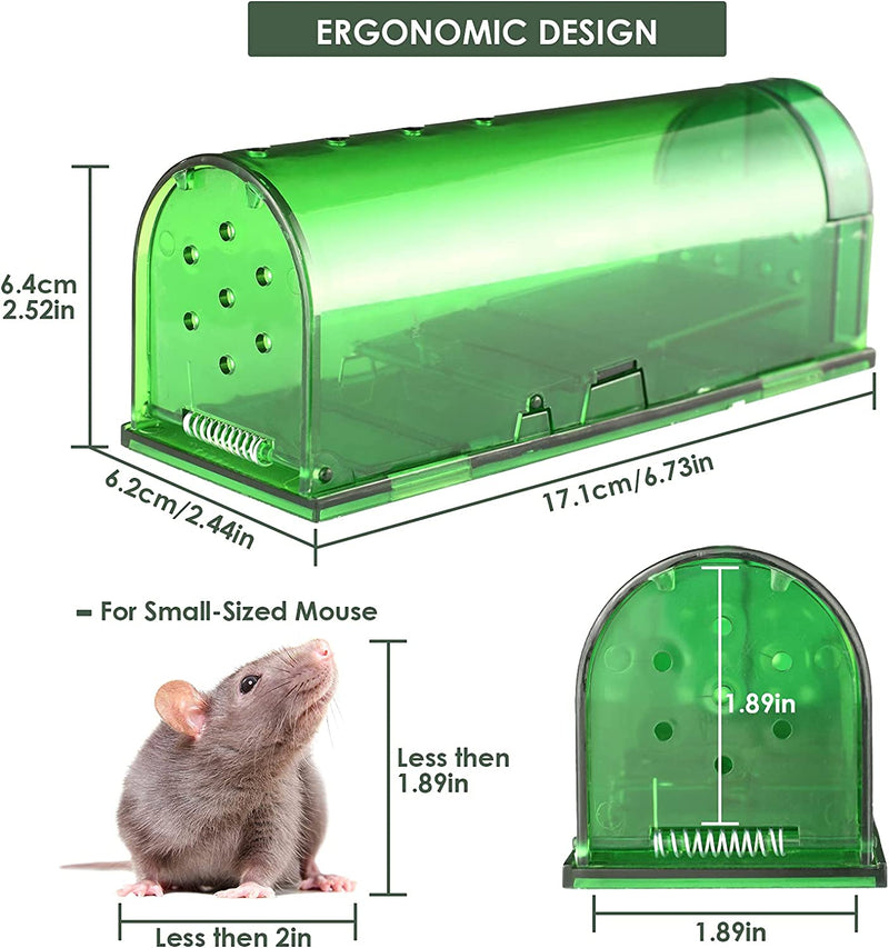 Mouse Trap, Small Humane Mouse Catcher Kid and Pet Safe Rodent Trap for Mice  (Green) 