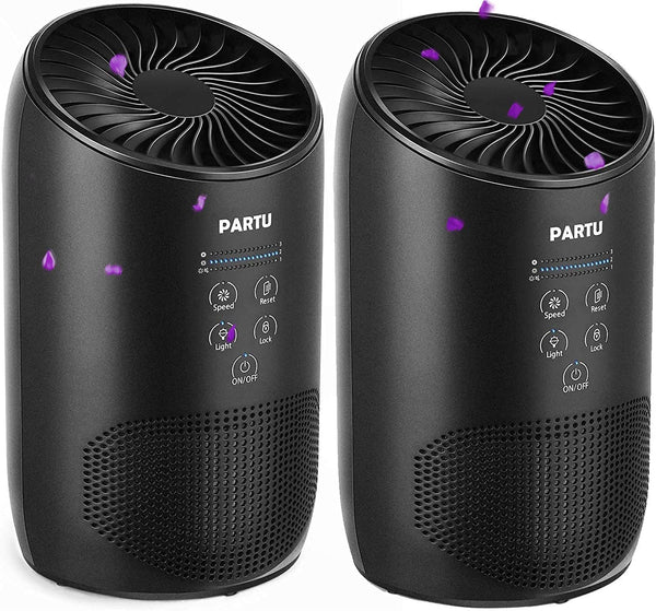 HEPA Air Purifier 2 Pack - Smoke Air Purifiers for Home with Fragrance Sponge - Rack To Door