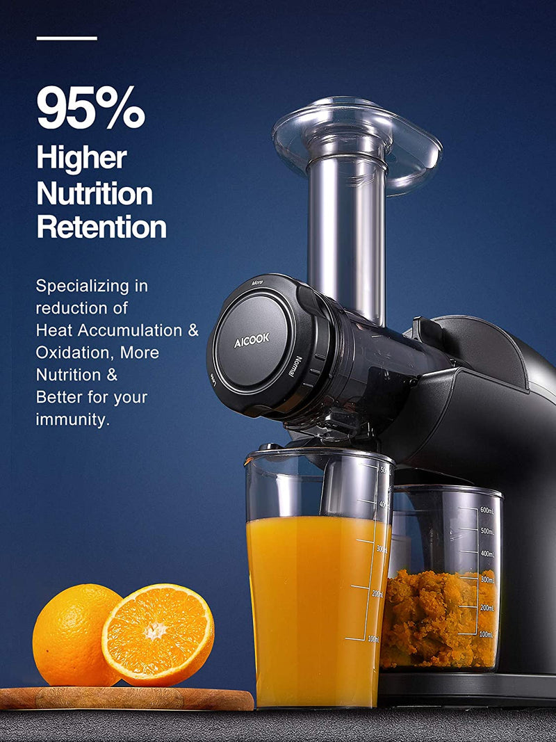 Juicer Machines, High Nutrition Cold Press Juicer, No Filter Design with Less Oxidation