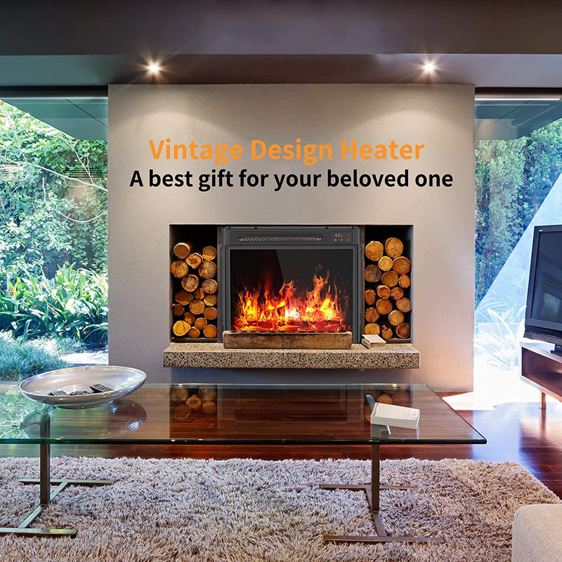 Electric Fireplace with LED Realistic Flame Effect 18-inch