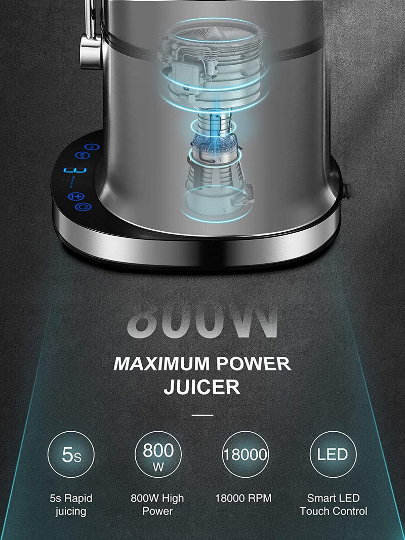 850W Juice Extractor with 5 Settings, Wide Mouth 3" Feed Chute Centrifugal Juicing Machine, BPA-Free - Rack To Door