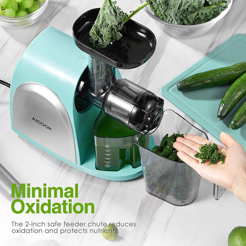 Slow Masticating Juicer with Higher Juicer Yield and Drier Pulp, BPA Free