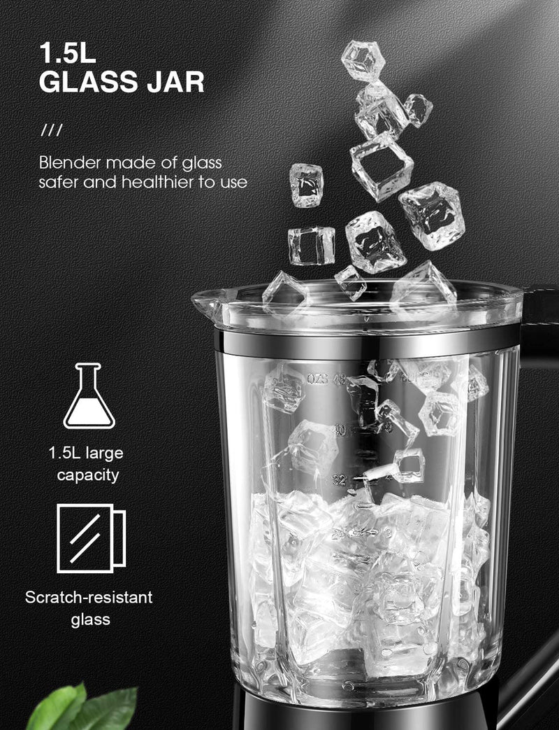 Smoothie Blender with 53oz Glass Jar, 4 Blade System
