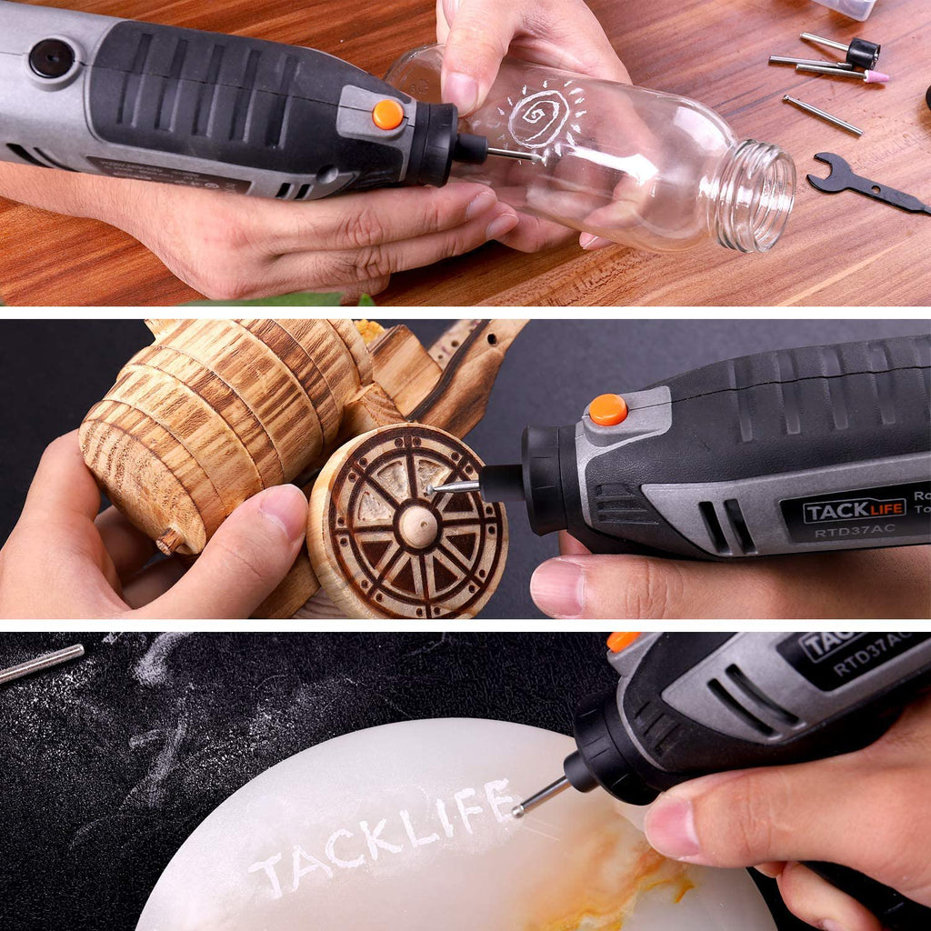 TACKLIFE 200W Rotary Tool Kit with Flex Shaft, Shield & Grip