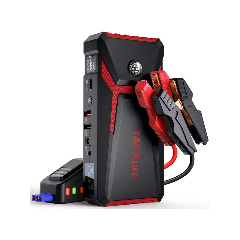 T8 800A Peak 12V 18000mAh Car Jump Starter with LCD Display Red