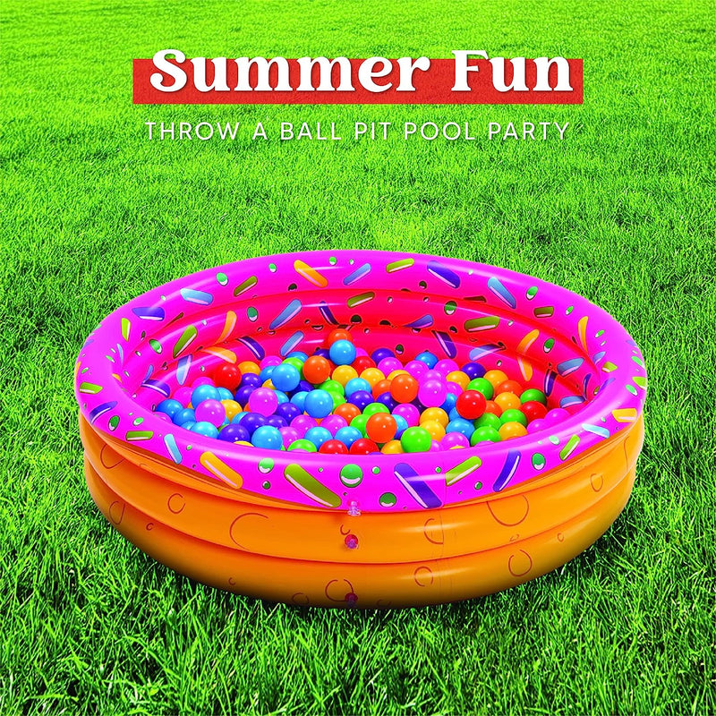 3-Pack Inflatable Kiddie Swimming Pools with Watermelon, Donut, and Pizza Designs