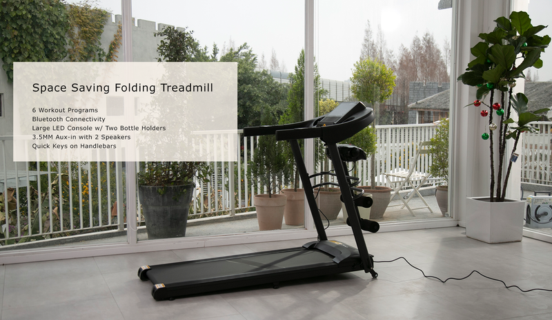 OVICX OS-TMILL-A2-S Manual Folding Treadmill with Bluetooth Connectivity