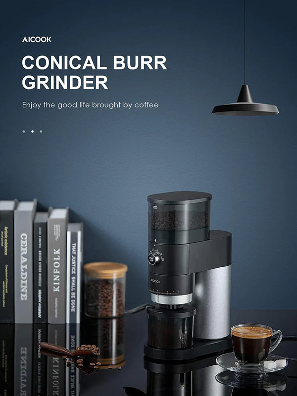 Electric Conical Burr Coffee Grinder, 42 PCs Grind Settings, Matte Black