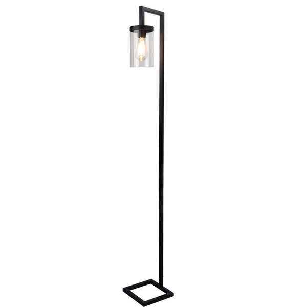 Modern Standing Lamp with Hanging Glass Shade (Warm White Bulb Included)