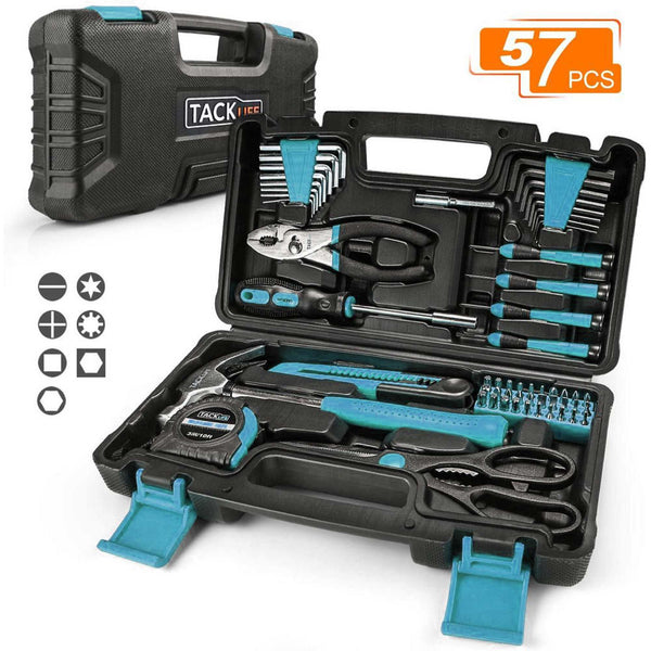 57 Pieces Tool Set Household Repair Tool Kit with Sturdy Tool Box Storage Case