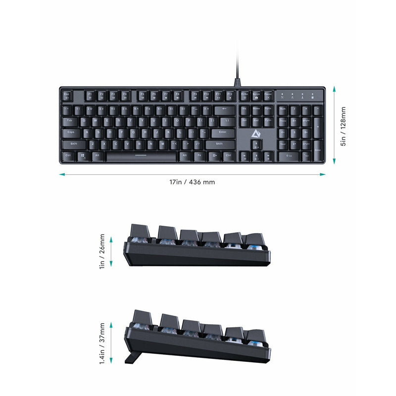 KMG16 Mechanical Keyboard with Blue Switches & LED Backlighting