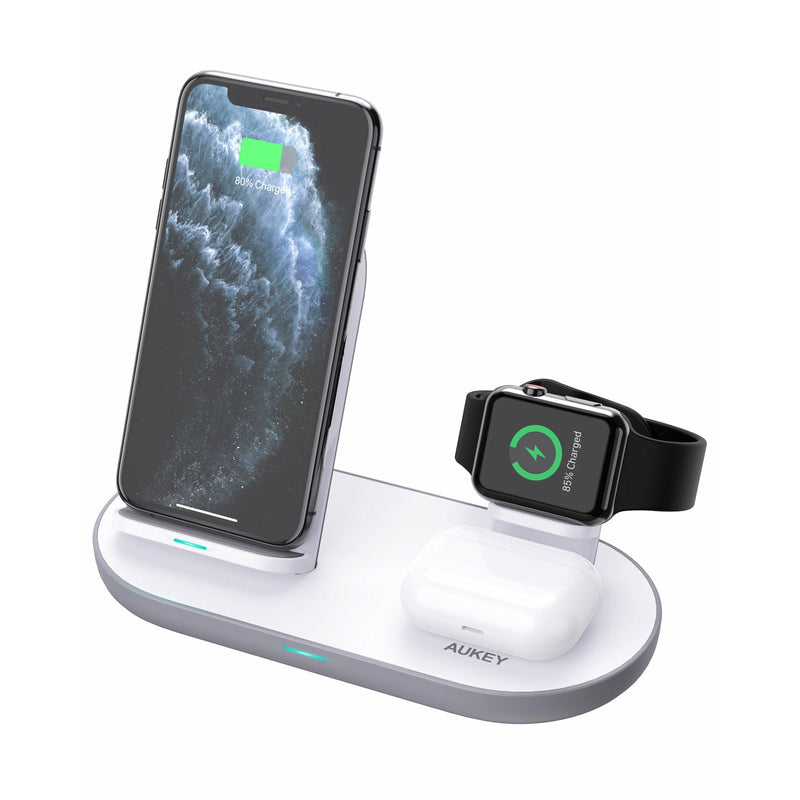 3-in-1 Wireless Charging Stand for iPhone, Apple Watch, and Airpods