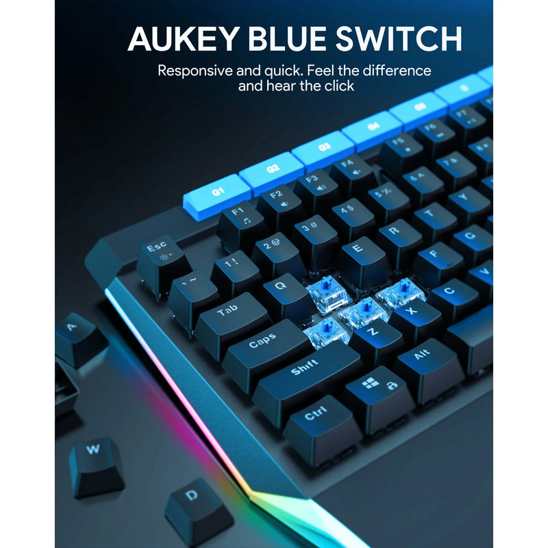 AUKEY Mechanical Keyboard Blue Switches 104-Key KMG17