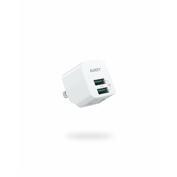 AUKEY Accel Ultra Compact USB Charger Dual USB Port (2-Pack)