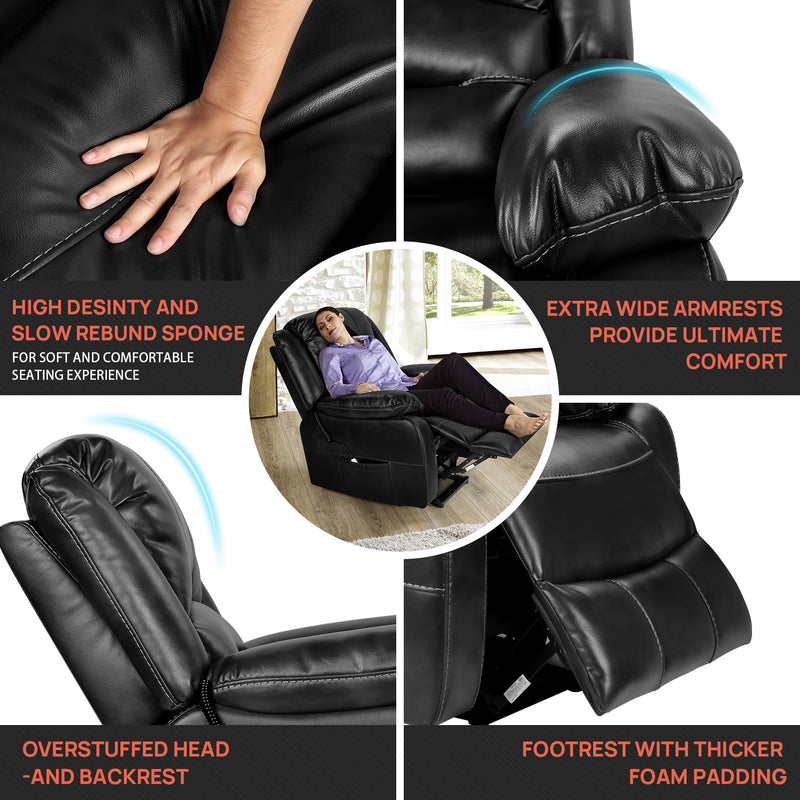 Oversized Power Lift Chair Recliner with Silent Motor & USB Charging Port
