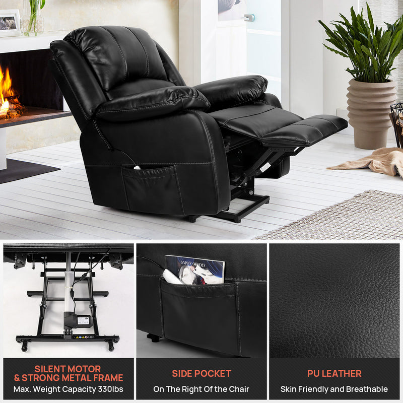 Power Lift-Chair Recliner with Silent Motor & USB Charging Port