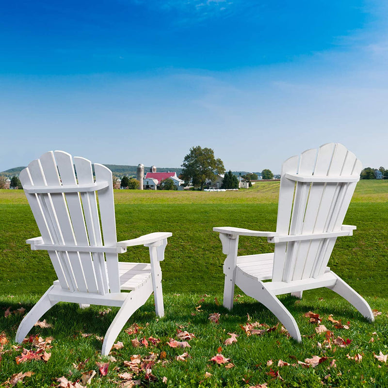 Oversized Adirondack Chair with Cup Holder Made with All-Weather Fade-Resistant Poly Lumber + 350lb Rating