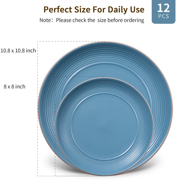 12-Piece Modern Porcelain Dinnerware Plate Set