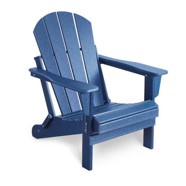 Durable Weather-Resistant Poly Lumber Folding Adirondack Patio Chair
