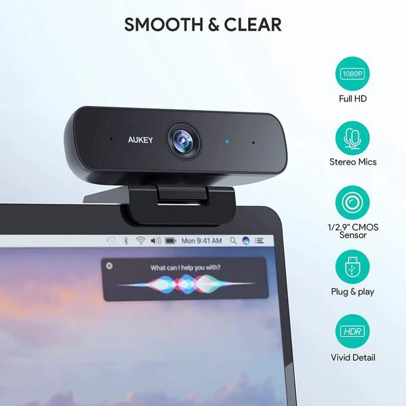 Stream Series Dual-Mic Full HD Webcam with 1/3"-CMOS Sensor PC-LM1H