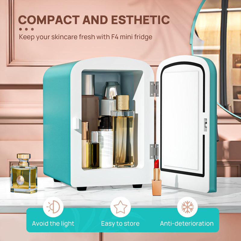 Dual-Function Compact Mini Fridge and Warmer with 4L Capacity (32°F Cold - 140°F Warm)