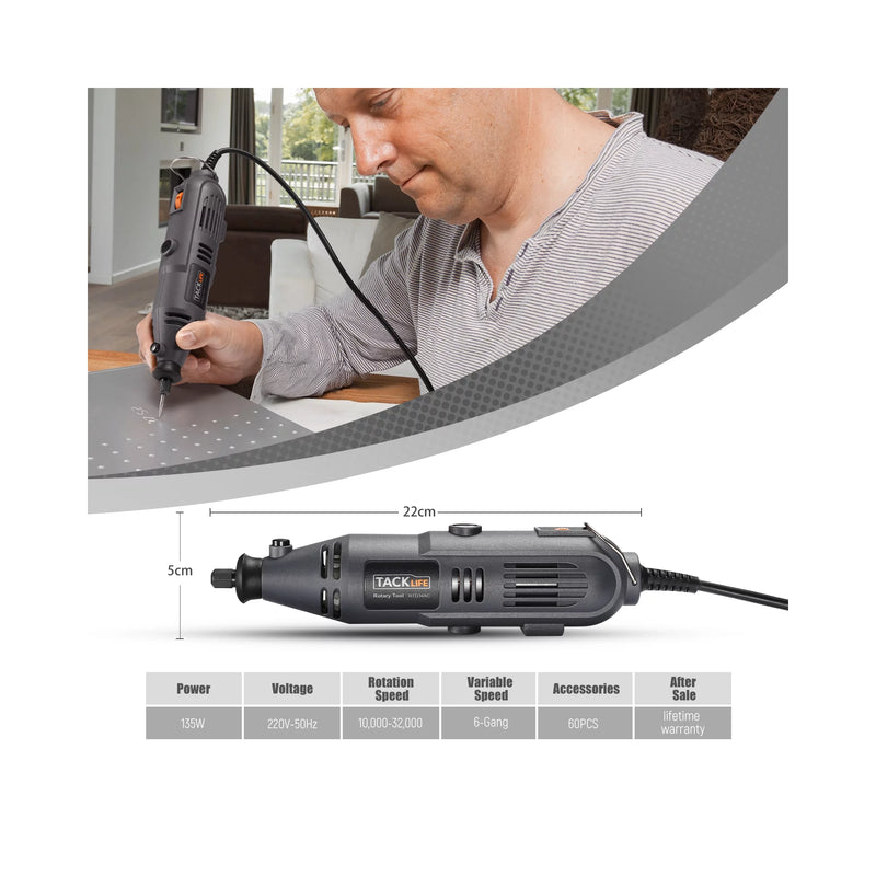 Rotary Tool With Flex Shaft, 135W Power Variable Speed