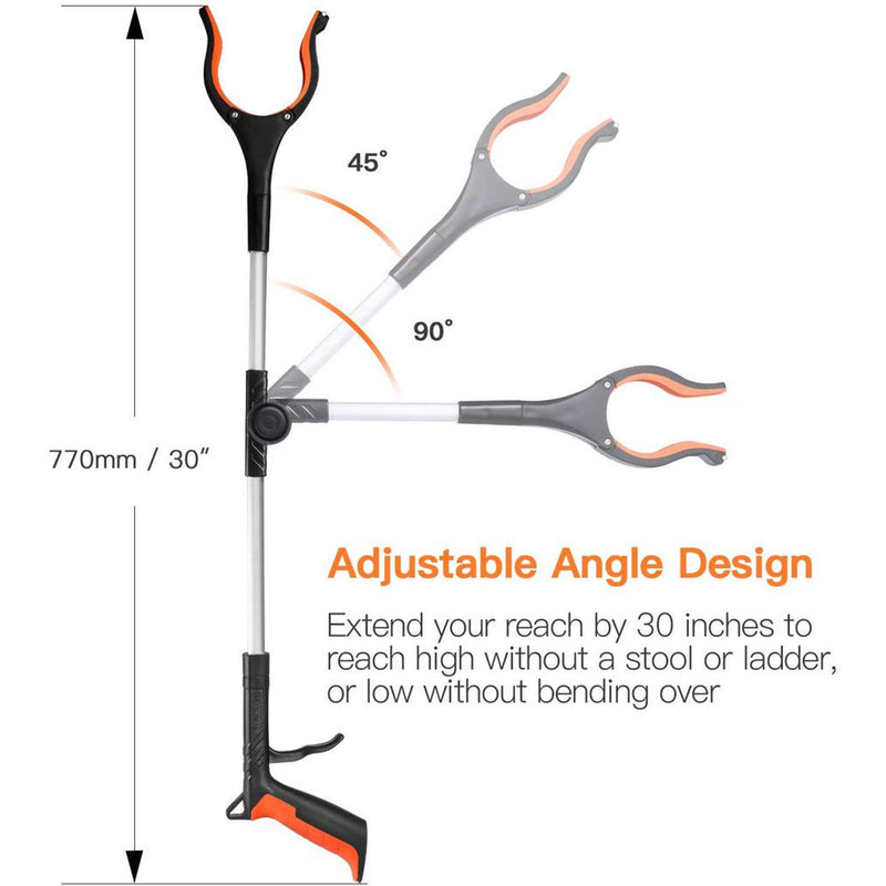 Reacher Grabber Tool, 0°-180° Angled Arm, 90° Rotating Head RG01