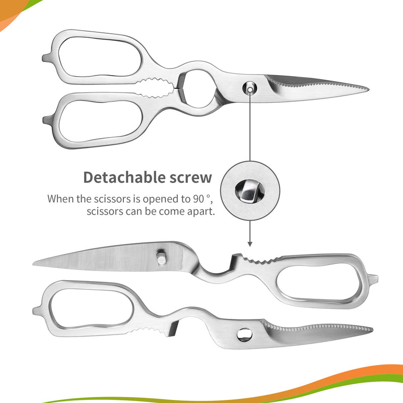2 Pack Heavy Duty Kitchen Shears Stainless Steel Kitchen Scissors Ultra  Sharp