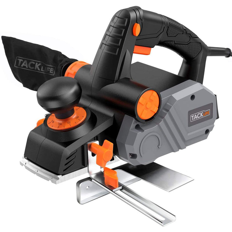 Electric Hand Planer 6-Amp 16500RPM with 5/64 inch Adjustable Cut Depth, Dual Exhaust Ports and Parallel Fence Bracket EPN01A