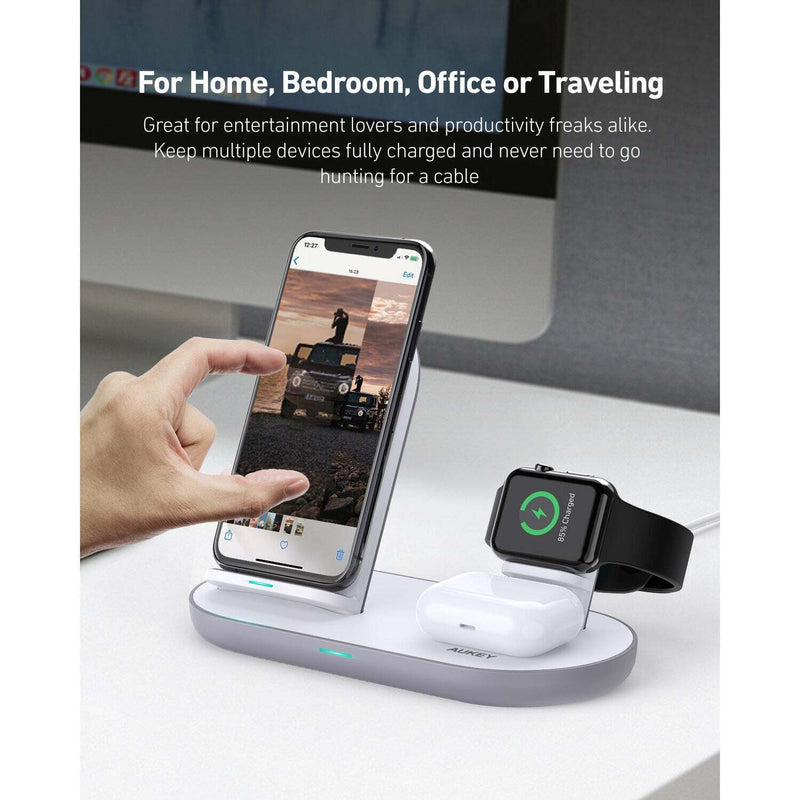 3-in-1 Wireless Charging Stand for iPhone, Apple Watch, and Airpods