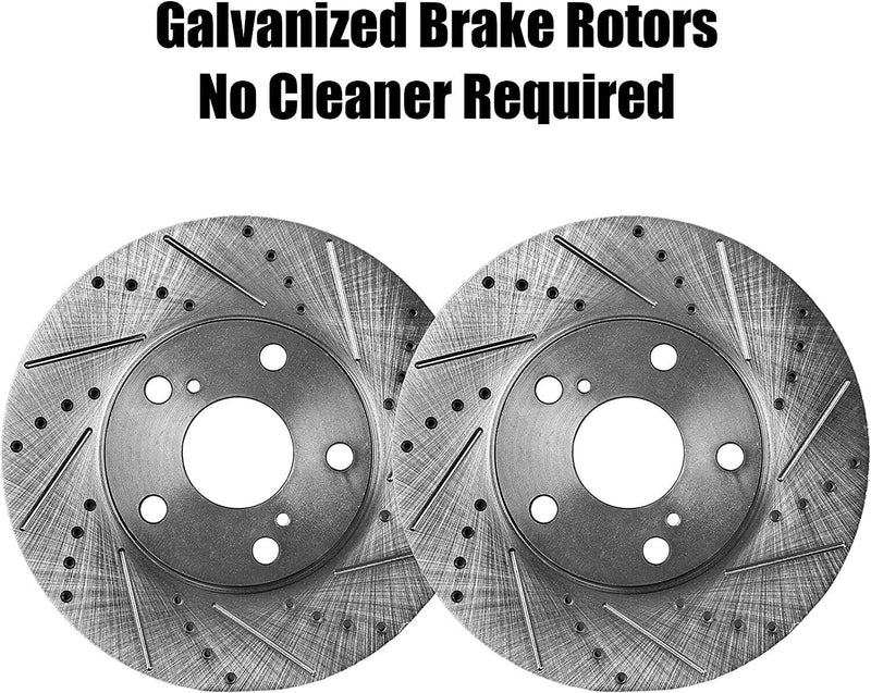 Rear Brake Kit Rotors & Ceramic Brake Pads Replacement for Nissan