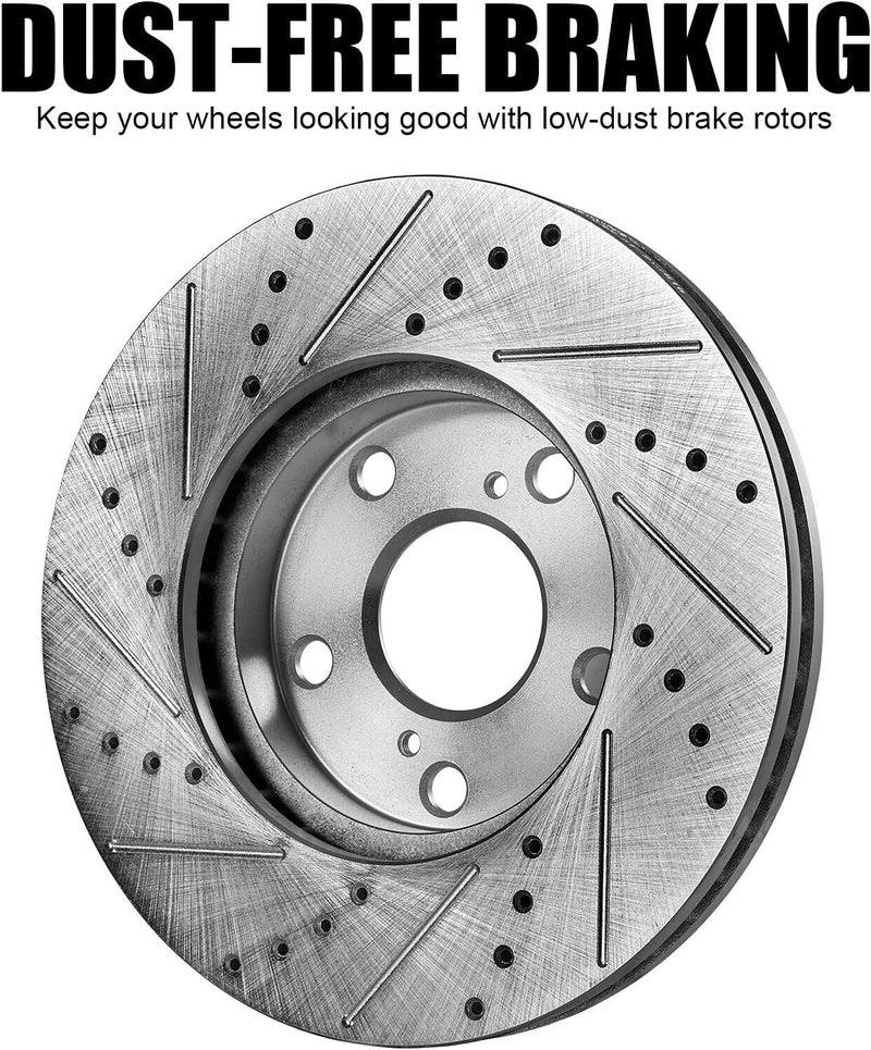 Rear Brake Kit Rotors & Ceramic Brake Pads Replacement for Nissan
