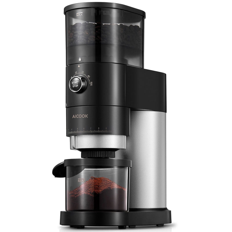 Electric Conical Burr Coffee Grinder, 42 PCs Grind Settings, Matte Black - Rack To Door