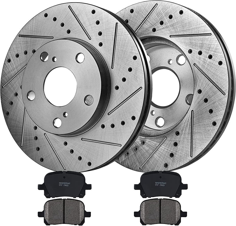 Rear Brake Kit Rotors & Ceramic Brake Pads Replacement for Nissan