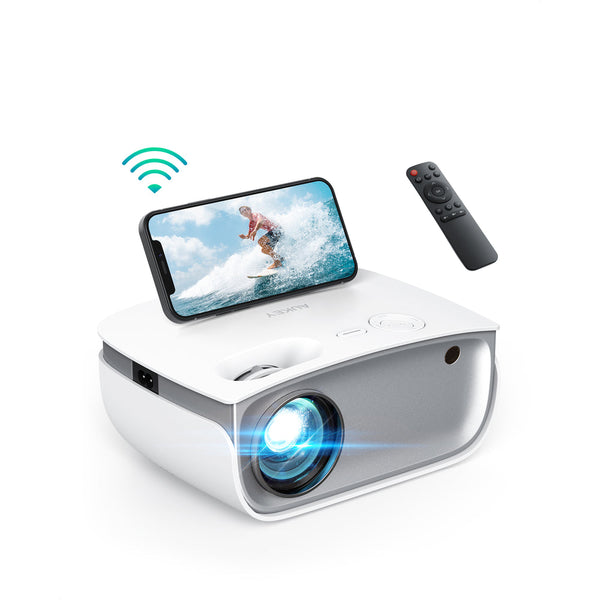 Wireless Wi-Fi Mini Projector with 1080p Resolution Support Smartphone Screen Sync